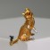 Brooch "Cat and Mouse", color yellow-gray in gold