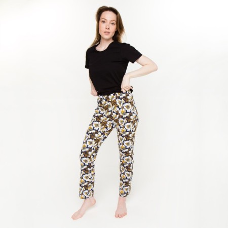Female set (T -shirt, trousers), black color, size 44-2