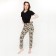 Female set (T -shirt, trousers), black color, size 44