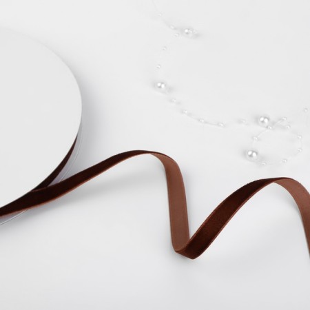 Velvet tape, 10 mm, 18 ± 1 m, brown color No. 119