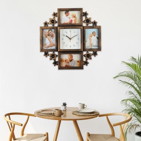Wall watches with photo frames "Flowers", silent, 42 x 42 cm, aa-3