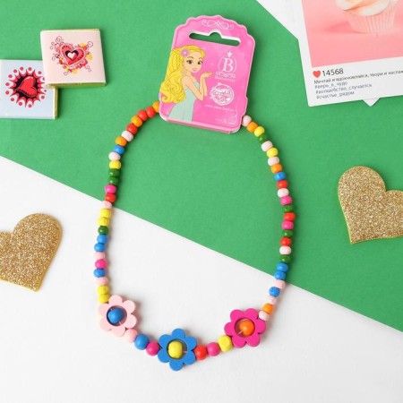 Children's "chosen" chamomile with beads, 35 cm, color mix-2