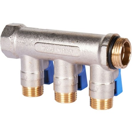 Collector Stout SMB 6211 341203, 1/2 ", 3 exits, with ball valves 3/4", blue pens-2