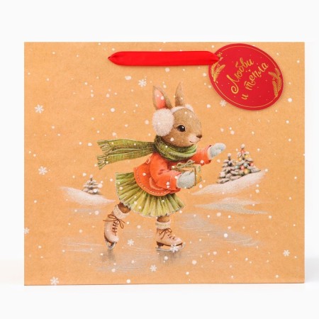 Gift package "Bunny on ice", luxury, 36 x 32 x 12 cm-1