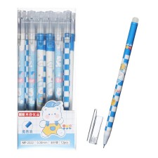 Gel handle with erased ink Calligrata, 0.38mm, blue rod, Bear case, mix