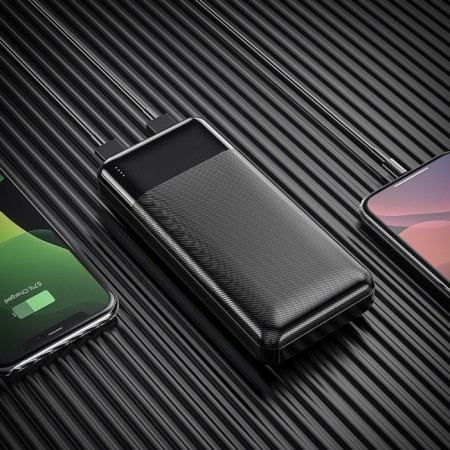 External battery Hoco J72A, Li -Pol, 20,000 mAh, Microusb/Type -C - 2 A, 2 USB - 2 A, black-3