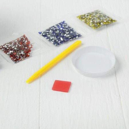 Diamond mosaic with partial filling on a cardboard basis "Month", 20 x 20 cm-4