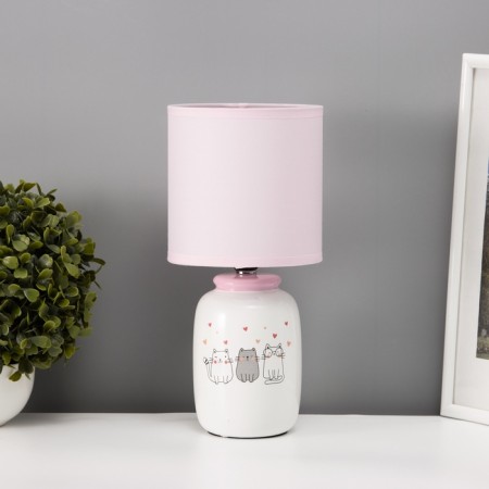 Board "cat" E14 40W white-pink 13x13x27 cm-2