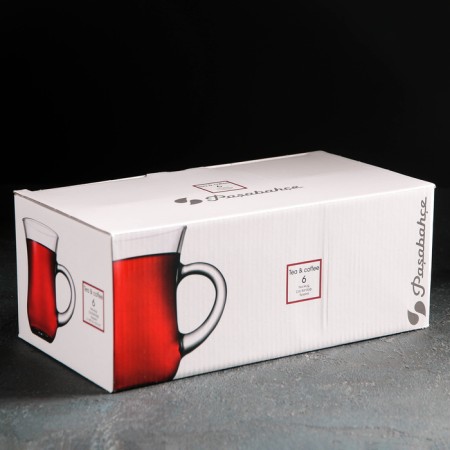 A set of glass mugs with a Keyif handle, 145 ml, 6 pcs-1