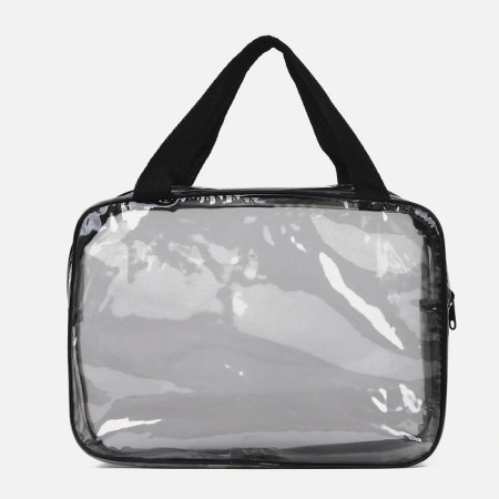 Cosmetic bag with lightning, black color-1