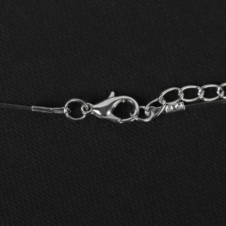 The pendant "on the fishing line" is smooth, white color in silver, 35 cm-2
