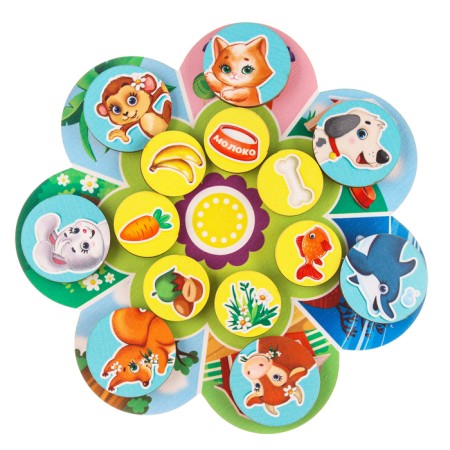 Puzzle. Training circle with Velcro "Who lives where and who eats what?"-1