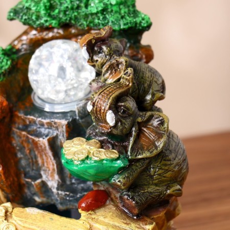 Fountain "Elephants with coins in the bowl" 20x13 cm (with backlight)-1