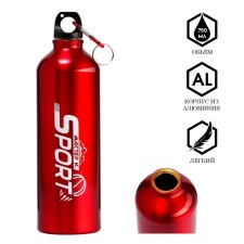Water bottle, 750 ml, Master K, 24.5 x 7 cm, aluminum case