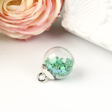 Suspension decorative for creativity glass "ball - stars" d = 1.6 cm set 10 pcs-1