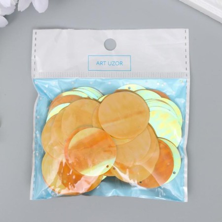 Sequins "circle" light yellow set 30 g d = 2.5 cm-2