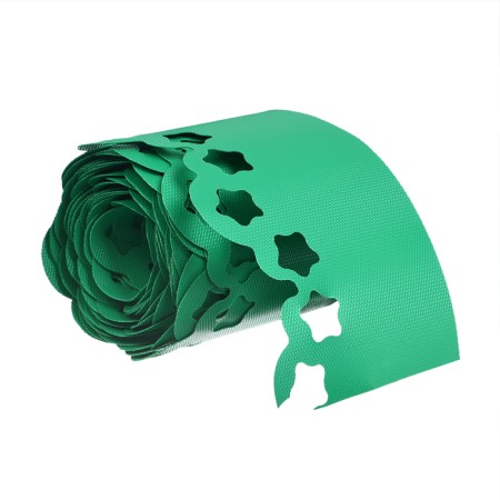 Border tape, 0.15 × 9 m, thickness 1.2 mm, plastic, curly, green, Greengo