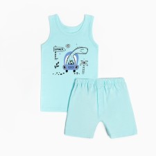 Set for a boy (T -shirt, panties), mint color/Summer, height 116 cm