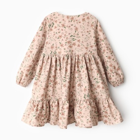 Платье для девочки MINAKU: Cotton collection цвет бежевый в цветочек, рост 116 см-5