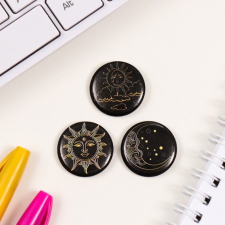 Icons sunset set 3 pcs d = 25 mm "sun" 7x7 cm-2