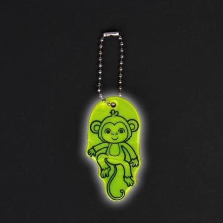 The reflective element "Monkey", bilateral, 3.2 × 6.1 cm, color mix-3