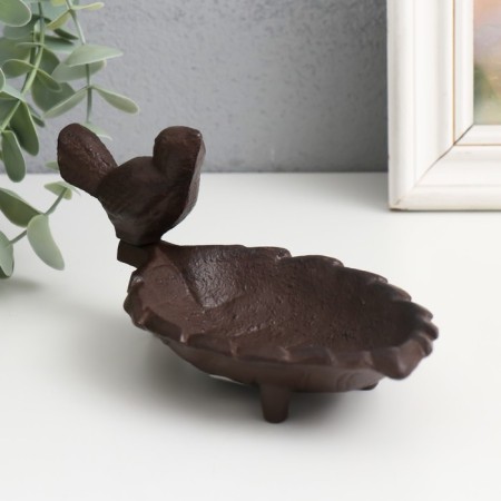 Souvenir cast iron stand "Bird on the sheet" 18x9x8 cm-3