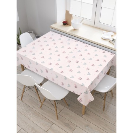 The tablecloth “Heart in strip”, rectangular, Saten, size 145x180 cm