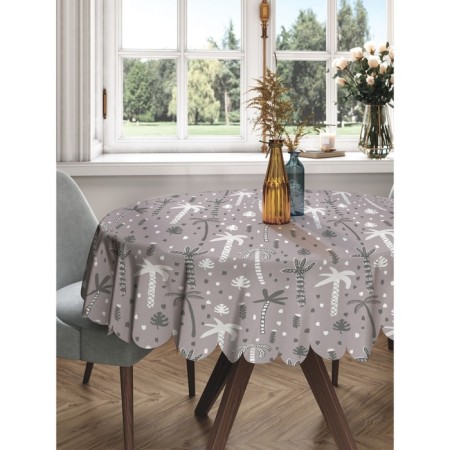 The tablecloth "Gray palm trees", round, Saten, d = 150 cm