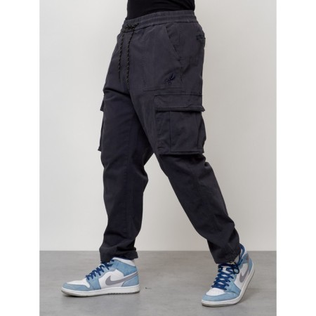 Cargo jeans men, size 48, dark gray color-1