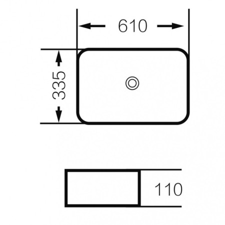 Grossman GR-3031 sink, rectangular, 610 x 335 mm, white-2