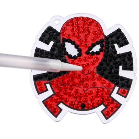 Diamond mosaic on the key fob, 6.5x6.3 cm, Spider-Man-5
