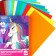 Cardboard color, A4, 15 sheets, 15 colors, coated, one -sided, in a folder, 220 g/m², Minnie Mouse and unicorn