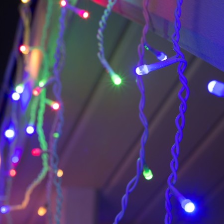 Garland "fringe" 3 × 0.6 m, IP44, UMS, white thread, 160 SMD-LED, glow of multi, 220 V-1