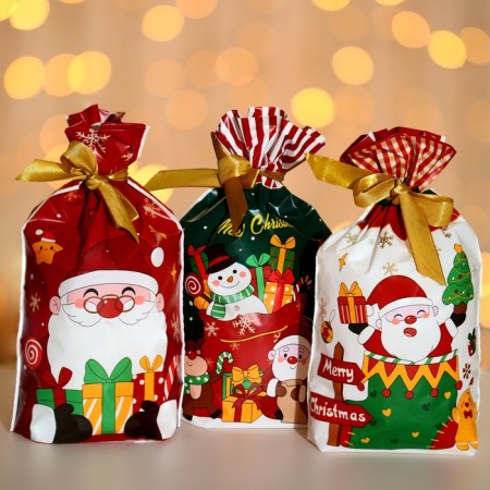 Polyethylene gift package with ties "Gifts", 15x23cm