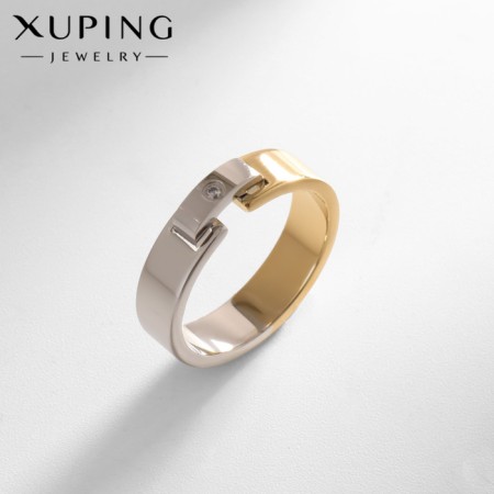 Ring Xuping transition, color with silver-gold, size 18