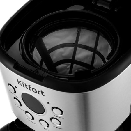 Coffee maker KitFort KT-728, drip, 900 watts, 1.5 l, silver-black-3