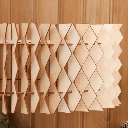 Wooden lampshade "Ball with zigms", d = 45cm-2