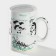 Ceramic mug with a panda lid and sieve, 300 ml, white color