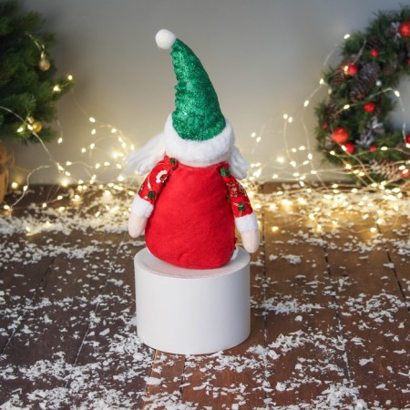 Soft toy "Santa Claus in a radiant suit with long legs" 42x19 cm, red-green-2
