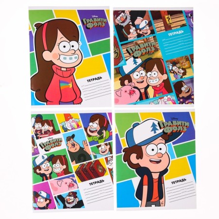 A set of notebooks 10 pieces, 24 sheets, in the ruler, cover coated cardboard, gravity farz-1