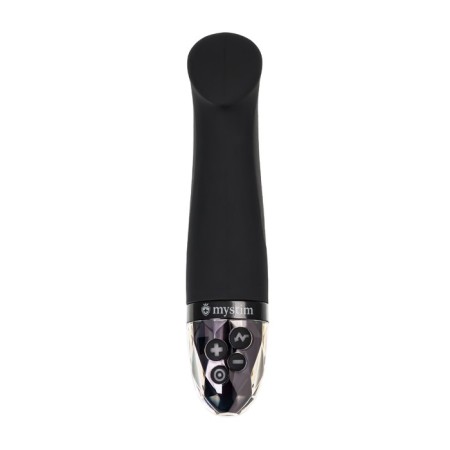 Mystim Right on Ron vibrator with electrical stimulation, 16.5 cm, silicone, black color-1