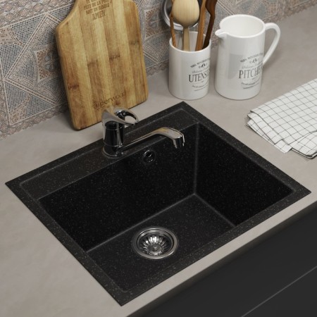 Kitchen carrier made of stone Uperwood Econ UPD-408, 004, rectangular, color 004 Black matte 1030246