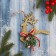 Jewelry decoration "Deer shine with cones and ribbon" 13x16 cm, gold