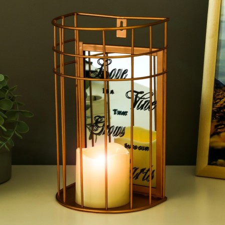 Spinker "candle" LED from batteries 3AAA copper 15x11x25 cm Risalux-2