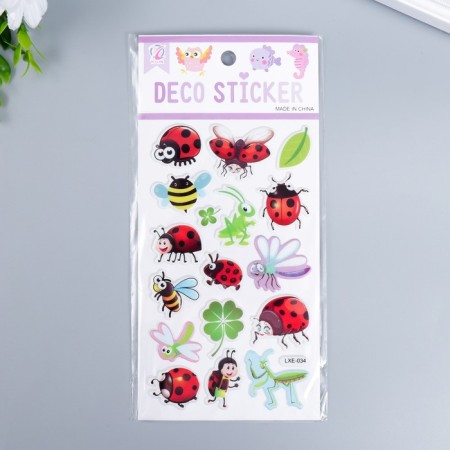Stick plastic volumetric "butterflies and insects" mix 10x20 cm-3