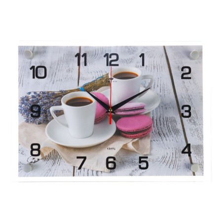 Wall clock, interior: kitchen, "coffee and sweets" 25x35 cm