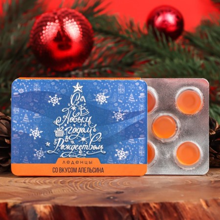 Lollows "Happy New Year and Merry Christmas" with an orange taste, 16 g-1