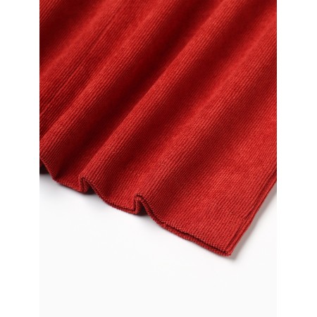 Skirt with a cut -off section, minku, brick color, size 46-3