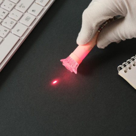 Laser pointer+flashlight "Peach" 3 modes shines, flashes, laser Lr44x3 pcs 3x3x9 cm-4