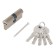 The cylinder mechanism standard Max, 70 mm (35x35), 5 keys, type key/key, matte nickel